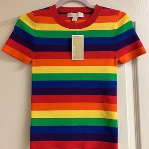 Michael Kors sweater top, XS NWT Rainbow